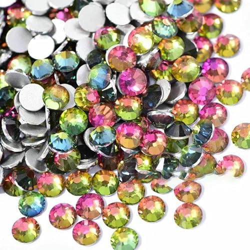 SS3-SS30 Glitzer-Kristall, nicht Hot Fix, Strasssteine, zum Nähen von Kleidungsstücken, Diamant-Nagelkunst, für DIY-Nagel-Charms, Regenbogen, gemischte Größe, 1440 Stück von DEFRTG