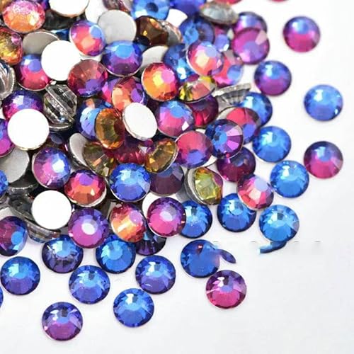 SS3-SS30 Glitzerkristall, nicht Hotfix-Strasssteine, Strass zum Nähen von Kleidungsstücken, Diamant-Nagelkunst, für DIY-Nagel-Charms, vulkanblau, SS12 – 1440 Stück von DEFRTG
