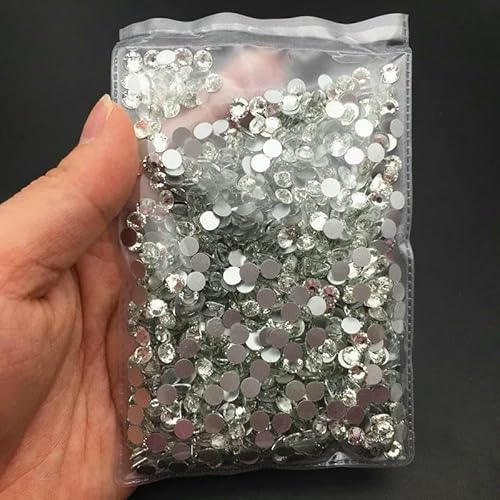 SS3-SS40 Glaskristall AAAAA runder Strass AB klar Nicht Hotfix Flatback Strasssteine für Nägel 3D Nail Art Edelsteine-kristallklar-SS12 1440 STÜCK SS3-SS40 Glaskristall AAAAA runder Strass AB klar Nicht Hotfix Flatback Strasssteine für Nägel 3D Nail Art Edelsteine-kristallklar-SS12 1440 STÜCK von DEFRTG