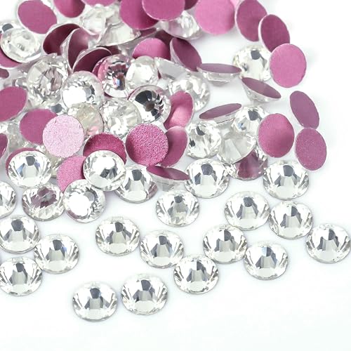 SS3~SS50 Crystal AB Hotfix-Strassstein, flache Rückseite, zum Aufbügeln, Strass-Kristallsteine, Hotfix-Strasssteine für Stoff- und Kleidungsdekoration, Pink, transparent, gemischt, SS6-SS30 von DEFRTG