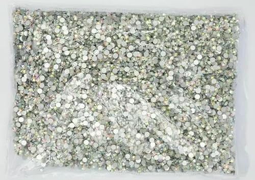 SS3-SS50 Großpackung Crystal AB Glas-Strass zum Aufbügeln, Hotfix-Strasssteine, ohne Kleber, Crystal AB-ss4, 14.400 Stück von DEFRTG