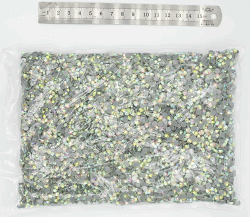 SS3-SS50 Großpackung Crystal AB Glas Strass zum Aufbügeln Hotfix Strasssteine-Kleber Crystal AB-ss34-1440pcs von DEFRTG