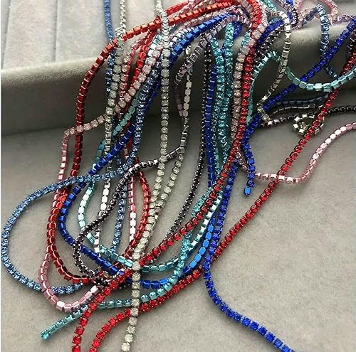 SS4-16 Strass-Cup-Kette, ausgefallene DIY-Kristallbesatz, handgefertigte Kleidungsstück-Banderolen, Zubehör, neue Farben, SS4 farbige Basis, 9 Yards Mix von DEFRTG