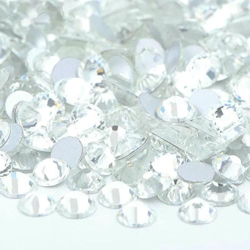 SS6 SS10 SS12 SS16 SS20 SS30 Flache Rückseite, Glas-Strasssteine, klarer Kristall, AB, Nagel-Strass, kein Hotfix-Stein, DIY-Bastelarbeiten, 01 Klar, SS10, 100 g, 14400 Stück SS6 SS10 SS12 SS16 SS20 SS30 Flache Rückseite, Glas-Strasssteine, klarer Kristall, AB, Nagel-Strass, kein Hotfix-Stein, DIY-Bastelarbeiten, 01 Klar, SS10, 100 g, 14400 Stück von DEFRTG