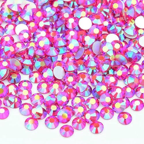 SS6 SS10 SS12 SS16 SS20 SS30 Flache Rückseite, Glas-Strasssteine, klarer Kristall, AB, Nagel-Strass, kein Hotfix-Stein, DIY-Bastelarbeiten, 69 Siam AB-SS20, 100 g, 14400 Stück von DEFRTG