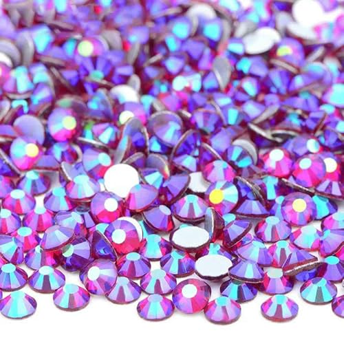 SS6 SS10 SS12 SS16 SS20 SS30 Flache Rückseite, Glas-Strasssteine, klarer Kristall, AB, Nagel-Strass, kein Hotfix-Stein, DIY-Bastelarbeiten, 70 Dark Siam AB, SS20, 100 g, 14.400 Stück von DEFRTG
