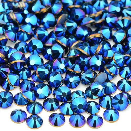 SS6 SS10 SS12 SS16 SS20 SS30 Flache Rückseite, Glas-Strasssteine, klarer Kristall, AB, Nagel-Strass, kein Hotfix-Stein, DIY-Bastelarbeiten, 76 Metallic-Blau, SS12, 100 g, 14.400 Stück SS6 SS10 SS12 SS16 SS20 SS30 Flache Rückseite, Glas-Strasssteine, klarer Kristall, AB, Nagel-Strass, kein Hotfix-Stein, DIY-Bastelarbeiten, 76 Metallic-Blau, SS12, 100 g, 14.400 Stück von DEFRTG
