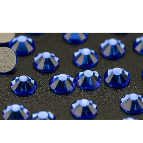 SS6-SS30 AAAAA Glas-Strasssteine ohne Hotfix, flache Rückseite, Glitzersteine, Nagelkunst-Dekorationen, DIY-Zubehör, 030 Saphir, SS16, 1440 Stüc von DEFRTG