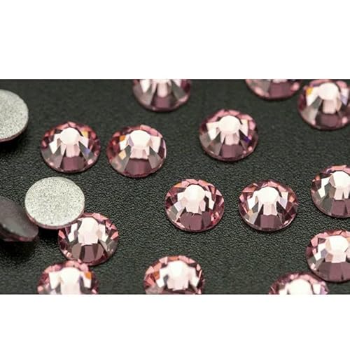 SS6-SS30 AAAAA Glas-Strasssteine ohne Hotfix, flache Rückseite, Glitzersteine, Nagelkunst-Dekorationen, DIY-Zubehör, 040 Hellrosa, SS6 – 1440 S von DEFRTG