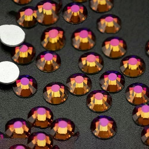 SS6-SS30 AAAAA Glas-Strasssteine ohne Hotfix, flache Rückseite, Glitzersteine, Nagelkunst-Dekorationen, DIY-Zubehör, 062 Vulkan, SS20, 1440 Stüc von DEFRTG
