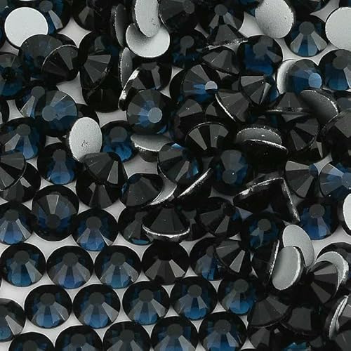 SS6-SS30 Glas-Strasssteine mit flacher Rückseite, mehrfarbig, blau, glitzernd, runde Steine, Strasssteine für Nagelkunst, Stoff, Kleidung, Dekoration, Montana, SS16, 1440 Stück von DEFRTG