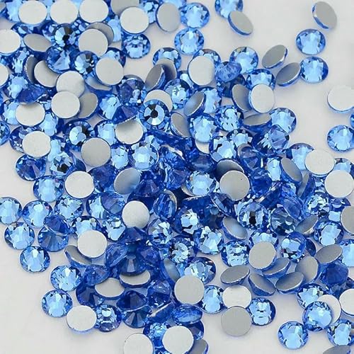 SS6-SS30 Glas-Strasssteine mit flacher Rückseite, mehrfarbig, blau, glitzernd, runde Steine, Strasssteine für Nagelkunst, Stoff, Kleidung, Dekoration – Hellblau – SS20 – 1440 Stück SS6-SS30 Glas-Strasssteine mit flacher Rückseite, mehrfarbig, blau, glitzernd, runde Steine, Strasssteine für Nagelkunst, Stoff, Kleidung, Dekoration – Hellblau – SS20 – 1440 Stück von DEFRTG