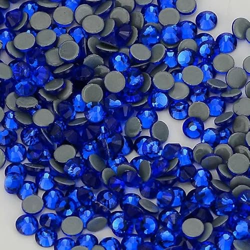 SS6-SS30 Glas-Strasssteine mit flacher Rückseite, mehrfarbig, blau, glitzernd, runde Steine, Strasssteine für Nagelkunst, Stoff, Kleidung, Dekoration – Hotfix-Saphir – SS20 – 1440 Stück SS6-SS30 Glas-Strasssteine mit flacher Rückseite, mehrfarbig, blau, glitzernd, runde Steine, Strasssteine für Nagelkunst, Stoff, Kleidung, Dekoration – Hotfix-Saphir – SS20 – 1440 Stück von DEFRTG