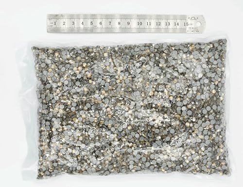 SS6-SS30 Großpackung, 42 Farben, bessere Hotfix-Strasssteine, Kristall-Hotfix-Strasssteine für Kleidungsstücke, Gold-Champagner, SS20, 14400 Stück von DEFRTG