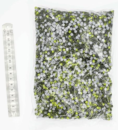 SS6-SS30 Großpackung, 42 Farben, bessere Hotfix-Strasssteine, Kristall-Hotfix-Strasssteine für Kleidungsstücke, Olivine, SS16, 14400 Stück von DEFRTG
