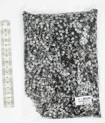 SS6-SS30 Großpackung, 42 Farben, bessere Hotfix-Strasssteine, Kristall-Hotfix-Strasssteine für Kleidungsstücke, Schwarzer Diamant, SS12, 14400 Stück von DEFRTG
