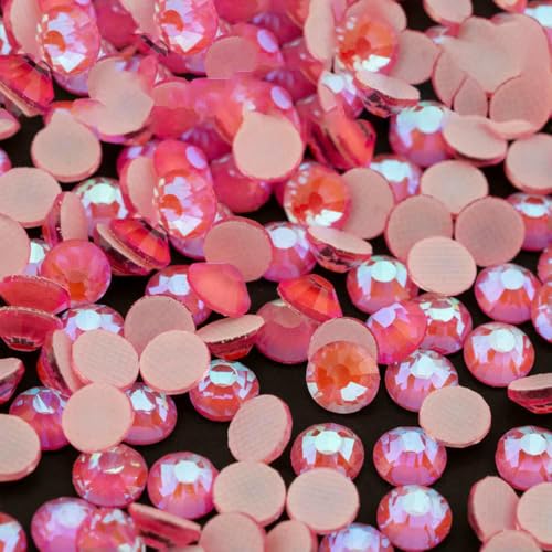 SS6-SS30 Hotfix, neue Neon-AB-Farben, Glas-Strasssteine, Kristall, flache Rückseite, Strasssteine für Kleidungsstücke, Kleider, DIY, Basteln, Dekoration, DH Rose (Hotfix)-SS20 – 1440 Stück von DEFRTG