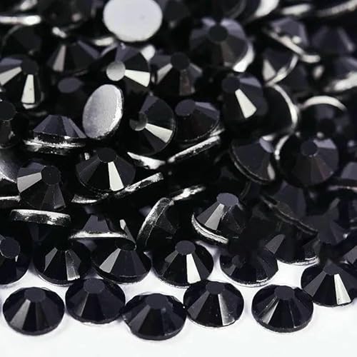 SS6-SS30 Schwarze Serie, nicht Hot Fix Strasssteine, Glitzerglas, flache Rückseite, Nail Art Kristalle für Nagel-Charm-Dekorationen, B0960 Edelstein-Tiefschwarz-Mix, SS3-SS16, 1440 S SS6-SS30 Schwarze Serie, nicht Hot Fix Strasssteine, Glitzerglas, flache Rückseite, Nail Art Kristalle für Nagel-Charm-Dekorationen, B0960 Edelstein-Tiefschwarz-Mix, SS3-SS16, 1440 S von DEFRTG