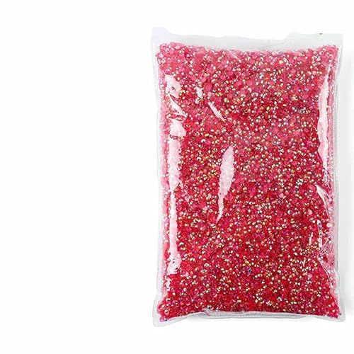 Strasssteine aus Kunstharz für Kleidungsdekorationen, nicht Hotfix-Kristallnägel, flache Rückseite, zum Aufkleben auf Strass-Zubehör – T – Dunkelrosa AB – 2 mm – 50.000 Stück von DEFRTG