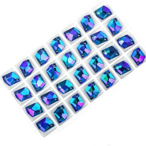 Strasssteine zum Aufnähen, spezielle Form, flache Rückseite, Kristall-Strasssteine für Kleidung, DIY, Hochzeitskleid, Zubehör, C29, 17 x 21 mm, 12 Stück von DEFRTG