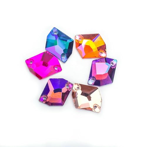 Strasssteine zum Aufnähen, spezielle Form, flache Rückseite, Kristall-Strasssteine für Kleidung, DIY, Hochzeitskleid, Zubehör, C42, 9 x 12 mm, 48 Stück von DEFRTG