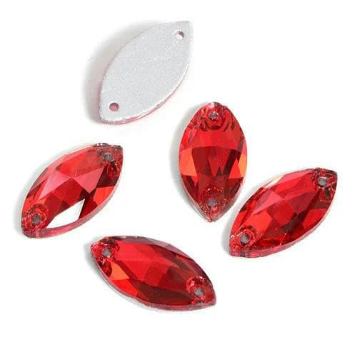 Strasssteine zum Aufnähen in Pferdeaugen-Kristallglas, flache Rückseite, 4 Größen, für Kleidung, Hochzeitskleid, B1037-Hellsiam-9 x 18 mm, 36 Stück von DEFRTG
