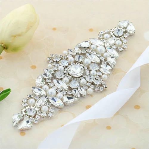 Stück AB Splitter Kristall Strass Applikation Schweißblumen Patch Aufnäher auf Brautkleid Ärmel Zubehör Strass Applikation-FA-1251 Silber Stück AB Splitter Kristall Strass Applikation Schweißblumen Patch Aufnäher auf Brautkleid Ärmel Zubehör Strass Applikation-FA-1251 Silber von DEFRTG