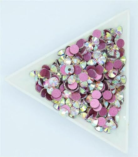 Super Glitter Crystal AB Nicht Hotfix-Strasssteine SS3-SS50 FlatBack zum Nähen und für Stoffkleidung, Nagelkunst-Strasssteine, Dekorationen-Pink AB-ss12 1440 Stück von DEFRTG
