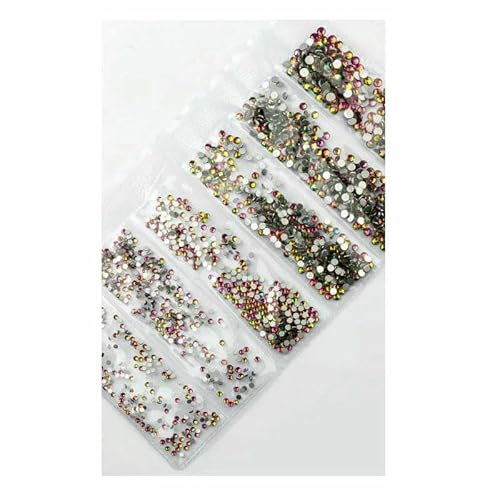 Verschiedene Größen SS4–SS12, bunt, 1680 Stück, 3D-Strasssteine ohne HotFix, für Nagelkunst, flache Rückseite, Dekorationen, Tanzkostüme, Regenbogen, 1680 x 2 Beutel Verschiedene Größen SS4–SS12, bunt, 1680 Stück, 3D-Strasssteine ohne HotFix, für Nagelkunst, flache Rückseite, Dekorationen, Tanzkostüme, Regenbogen, 1680 x 2 Beutel von DEFRTG