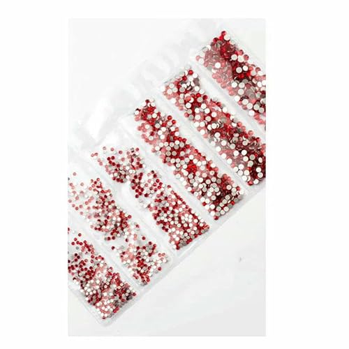 Verschiedene Größen SS4–SS12, bunt, 1680 Stück, 3D-Strasssteine ohne HotFix, für Nagelkunst, flache Rückseite, Dekorationen, Tanzkostüme – Helles Siam – 1680 x 2 Beutel Verschiedene Größen SS4–SS12, bunt, 1680 Stück, 3D-Strasssteine ohne HotFix, für Nagelkunst, flache Rückseite, Dekorationen, Tanzkostüme – Helles Siam – 1680 x 2 Beutel von DEFRTG