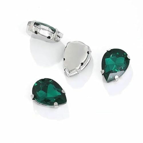 Wassertropfen-Klauen-Strass-Nähnadeln für DIY-Taschenstickerei-Bastelzubehör, Edelstahlbasis, Handnähwerkzeuge-SDZZ001-12-10 x 14,0 mm-10 Stück von DEFRTG