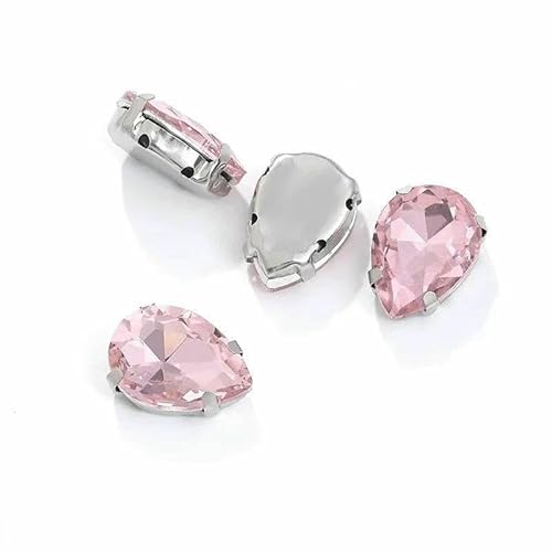 Wassertropfen-Klauen-Strass-Nähnadeln für DIY-Taschenstickerei-Bastelzubehör, Edelstahlbasis, Handnähwerkzeuge-SDZZ001-5-10X14,0 mm-10 Stück von DEFRTG