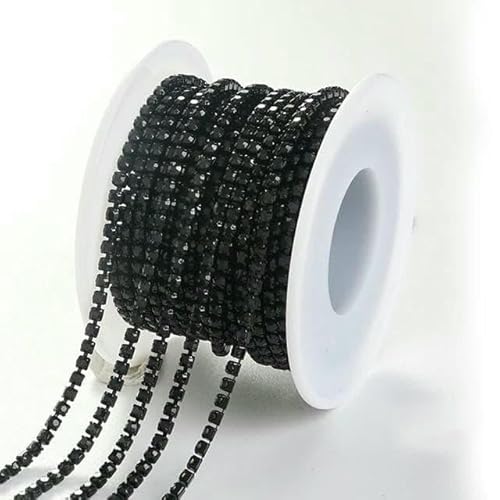 Yard, 10 Farben, Krallen-Strassstein, SS6, SS8, Kristallquaste, DIY-Kleidung, Ohrring-Zubehör, Perlen, Diamant-Strasssteinkette, Jet, SS6, 2 mm, 5 Yard Yard, 10 Farben, Krallen-Strassstein, SS6, SS8, Kristallquaste, DIY-Kleidung, Ohrring-Zubehör, Perlen, Diamant-Strasssteinkette, Jet, SS6, 2 mm, 5 Yard von DEFRTG