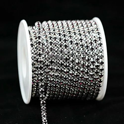 Yard, 10 Yards/Rolle SS6-SS18, glänzende Kristall-Strasskette zum Aufnähen und Aufkleben für Kleidung, Schmuck, Bekleidungszubehör, Zierketten, Tassenkette, Silberbasis, Amethyst, SS18, 4,4,0 mm, 1 von DEFRTG