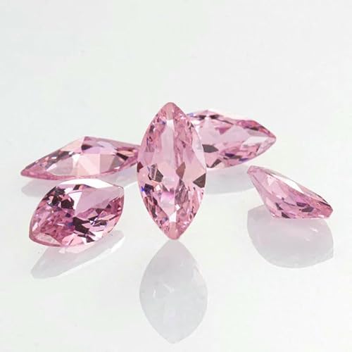Zirkon-Edelstein zum Aufnähen von Strasssteinen mit Pointback, Kristallsteine, lose Perlen, DIY-Kleidungszubehör, Kleidungsschmuck, Hellrosa, 5 x 10 mm, 10 Stück von DEFRTG