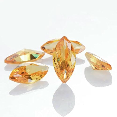 Zirkon-Edelstein zum Aufnähen von Strasssteinen mit Pointback, Kristallsteine, lose Perlen, DIY-Kleidungszubehör, Kleidungsschmuck, Helltopas, 7 x 14,0 mm, 10 Stück von DEFRTG