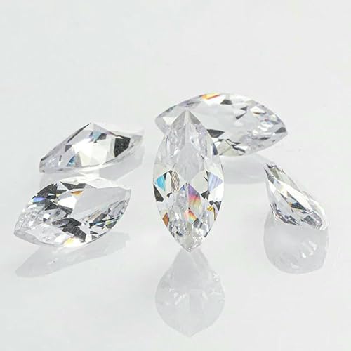 Zirkon-Edelstein zum Aufnähen von Strasssteinen mit Pointback, Kristallsteine, lose Perlen, DIY-Kleidungszubehör, Kleidungsschmuck, Kristall, 7 x 14,0 mm, 10 Stück von DEFRTG