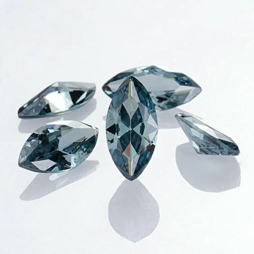Zirkon-Edelstein zum Aufnähen von Strasssteinen mit Pointback, Kristallsteine, lose Perlen, DIY-Kleidungszubehör, Kleidungsschmuck, Montana, 7 x 14,0 mm, 10 Stück von DEFRTG
