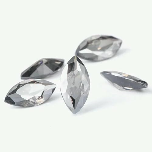 Zirkon-Edelstein zum Aufnähen von Strasssteinen mit Pointback, Kristallsteine, lose Perlen, DIY-Kleidungszubehör, Kleidungsschmuck, Satin, 5 x 10 mm, 10 Stück von DEFRTG