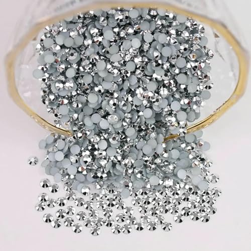 mm – 6 mm, rund, nicht Hotfix, Glitzer, Bling, Maniküre-Strass, silberfarben, flache Rückseite, Kunstharz, Strasssteine zum Aufkleben, Perlen für Nailart, Nagel-Edelsteine, DIY, A34 Met mm – 6 mm, rund, nicht Hotfix, Glitzer, Bling, Maniküre-Strass, silberfarben, flache Rückseite, Kunstharz, Strasssteine zum Aufkleben, Perlen für Nailart, Nagel-Edelsteine, DIY, A34 Met von DEFRTG