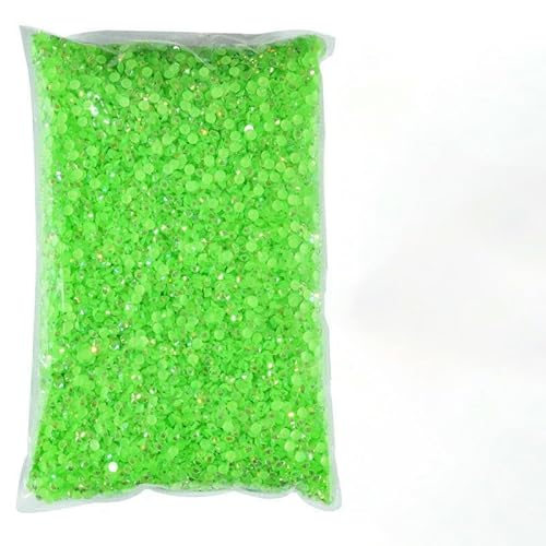 mm – 6 mm Jelly AB-Harz, nicht Hotfix-Strasssteine, Glitzer, flache Rückseite, Kristalle, Strass in großen Mengen für DIY-Nageldekoration – Helles Peridot AB – 2 mm SS6 – 20.000 Stü von DEFRTG