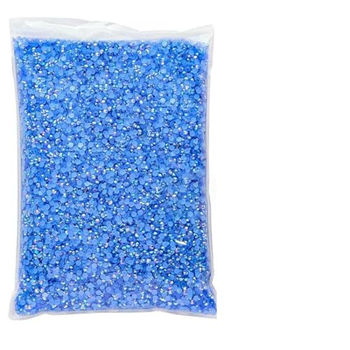 mm – 6 mm Jelly AB Resin Nicht-Hotfix-Strasssteine, Glitzer, flache Rückseite, Kristalle, Strass in großen Mengen für DIY-Nageldekoration, hellsaphirblau AB, 6 mm SS30, 5000 Stück von DEFRTG
