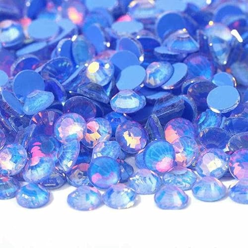 ss6-ss30Glitter Crystal Mocha Opal Nicht Hotfix Strasssteine Flatback Strasssteine Nägel Kristalle Diamant für Nagelkunst Nagel Charms-Dunkelblau-ss12-1440 Stück von DEFRTG