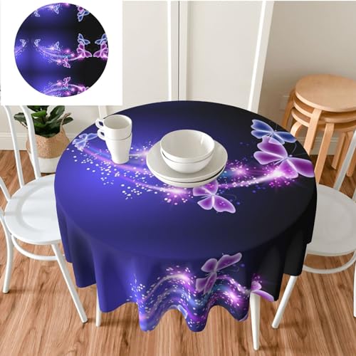 DEHIWI Schöne runde Tischdecke mit Schmetterlingen, 152,4 cm, staubdicht, knitterfrei, wasserdicht, dekorative Tischdecke für Urlaub, Zuhause, Party, Hochzeit, Picknick DEHIWI Schöne runde Tischdecke mit Schmetterlingen, 152,4 cm, staubdicht, knitterfrei, wasserdicht, dekorative Tischdecke für Urlaub, Zuhause, Party, Hochzeit, Picknick von DEHIWI