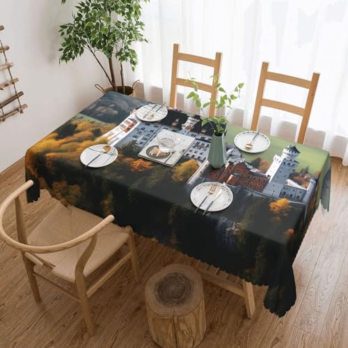 Rechteckige Tischdecke, Deutschland, Schloss Neuschwanstein, bedruckt, schmutzabweisend, knitterfrei, waschbar, Tischdecke für Küche, Esszimmer, Party, Heimdekoration, 140 x 180 cm Rechteckige Tischdecke, Deutschland, Schloss Neuschwanstein, bedruckt, schmutzabweisend, knitterfrei, waschbar, Tischdecke für Küche, Esszimmer, Party, Heimdekoration, 140 x 180 cm von DEHIWI