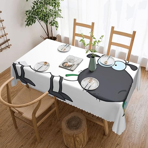 Tischdecke mit Schaf-Motiv, flecken- und knitterfrei, waschbar, rechteckig, für Küche, Esszimmer, Party, Heimdekoration, 180 x 140 cm von DEHIWI