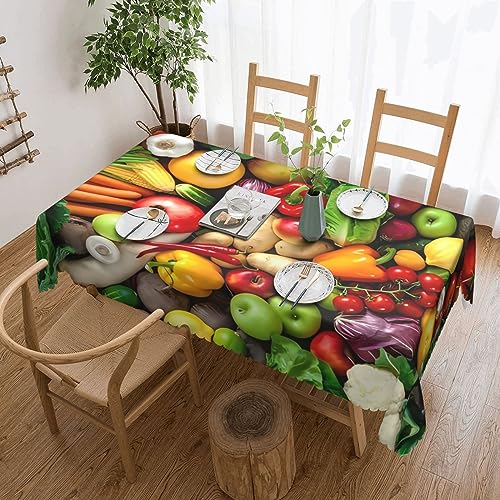 Tischdecke mit frischem Obst und Gemüse, flecken- und knitterfrei, waschbar, rechteckig, für Küche, Esszimmer, Party, Heimdekoration, 140 x 180 cm Tischdecke mit frischem Obst und Gemüse, flecken- und knitterfrei, waschbar, rechteckig, für Küche, Esszimmer, Party, Heimdekoration, 140 x 180 cm von DEHIWI
