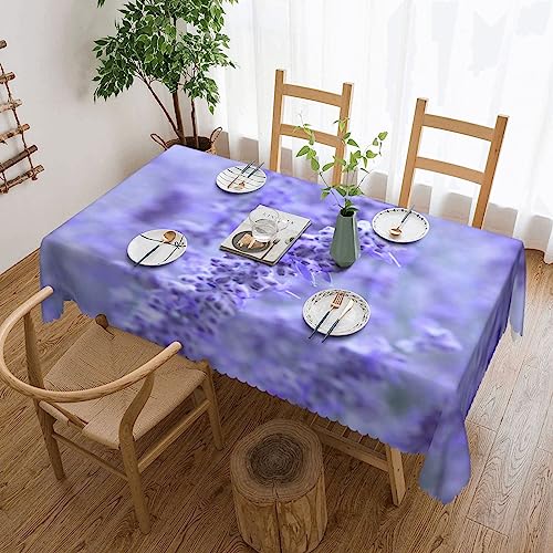 Tischdecke mit violettem Lavendel-Motiv, flecken- und knitterfrei, waschbar, rechteckig, für Küche, Esszimmer, Party, Heimdekoration, 140 x 180 cm Tischdecke mit violettem Lavendel-Motiv, flecken- und knitterfrei, waschbar, rechteckig, für Küche, Esszimmer, Party, Heimdekoration, 140 x 180 cm von DEHIWI