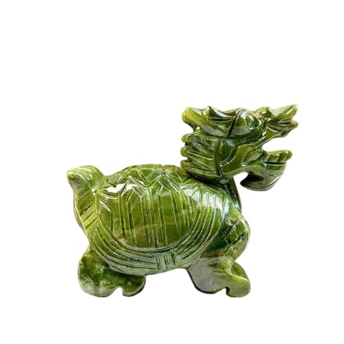 1 x natürliche Xiuyan-Jade Xuanwu Schildkröte Kristallschnitzerei Mineralquarz Dekoration natürliches Handwerk Schnitzen und Polieren Geschenke von DEJIN