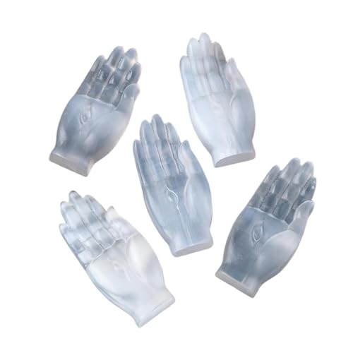 1 x natürliche weiße Selenit-Kristall-Handstatue – geschnitzte Steinfigur für Schreibtisch, Zuhause, Büro, Dekoration, Geschenk von DEJIN